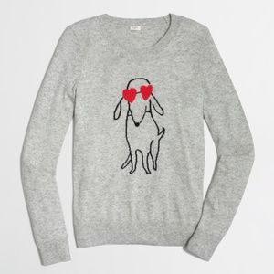 J.Crew Intarsia Dog Heart Eye Sweater Sz Small
